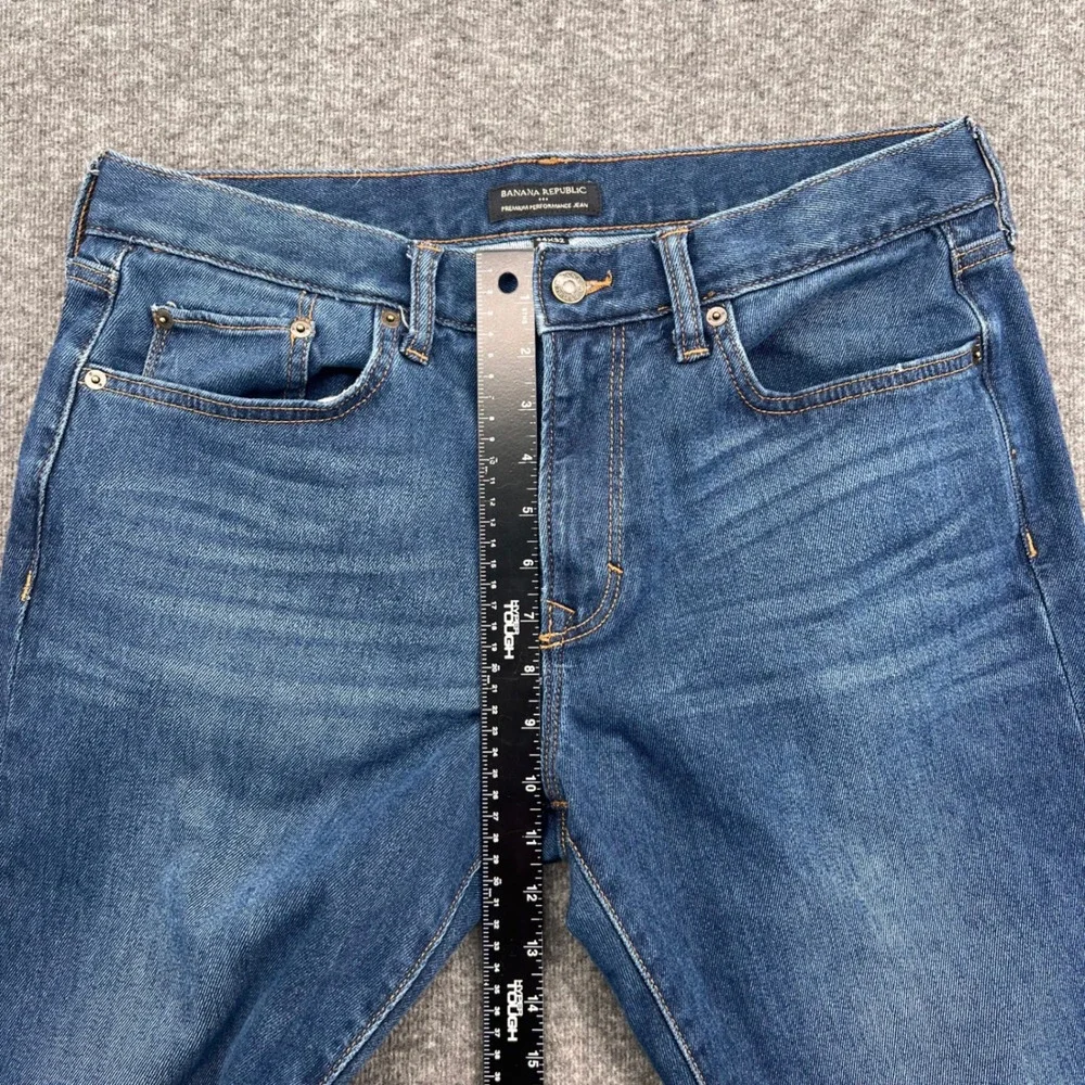 Banana Republic Premium Performance Jeans Medium Wash Straight Leg 34 Mens